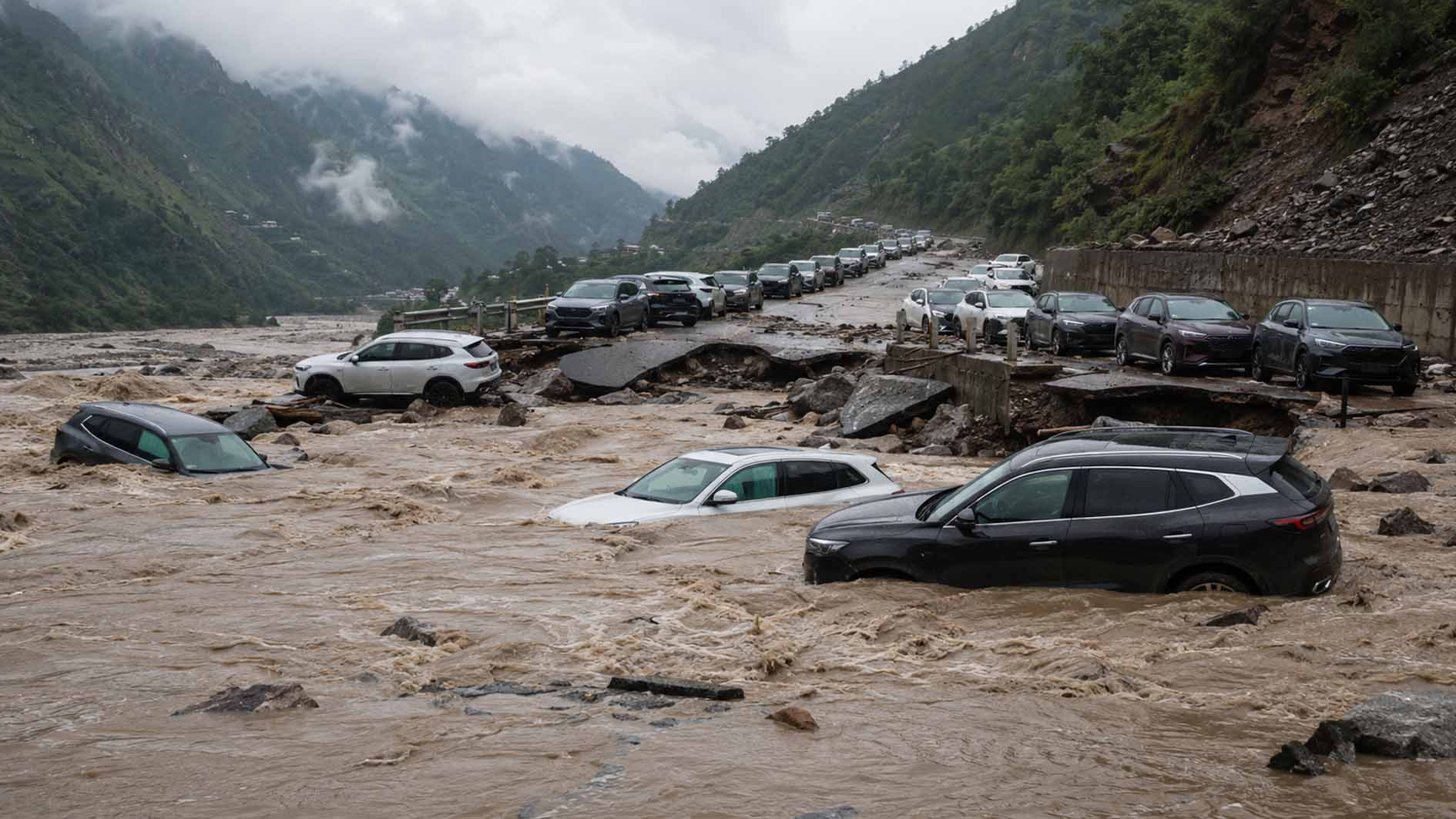 रसुवा बाढीमा सात सयभन्दा बढी गाडी प्रभावित भएको प्रारम्भिक अनुमान, कुन ब्रान्डका कति ?